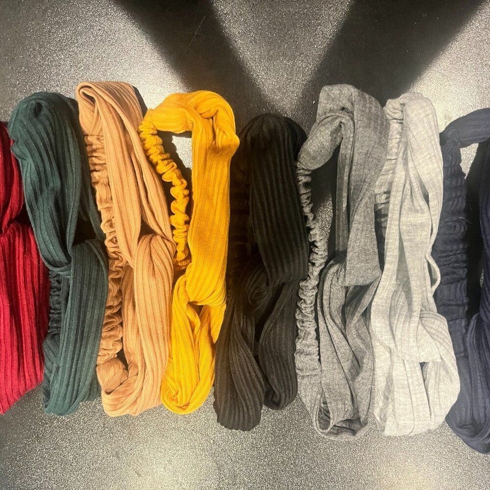 Bundle of 9‎ Headbands Blue Gray Black Brown Yellow Red Green